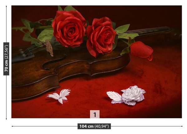 Carta da parati Rose di violino 104x70 cm