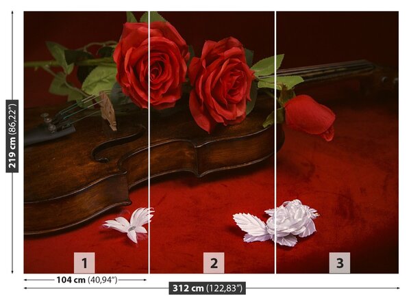 Carta da parati Rose di violino 104x70 cm