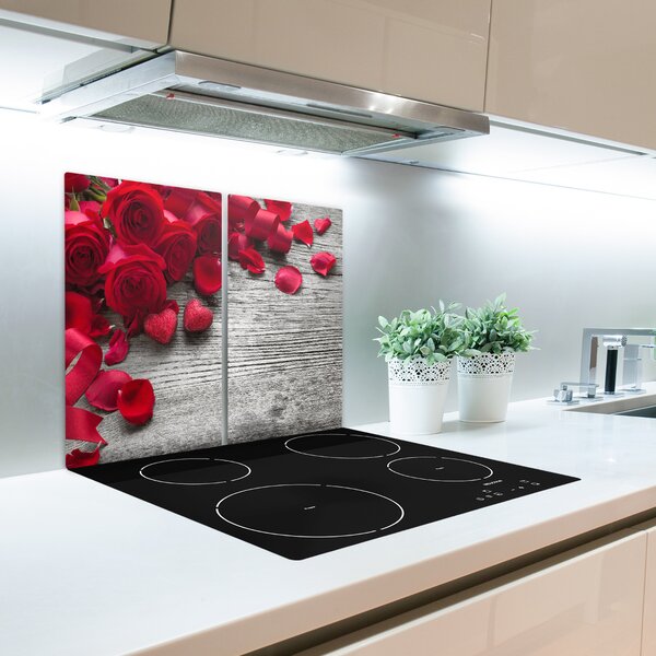 Tagliere in vetro Rose rosse 60x52 cm