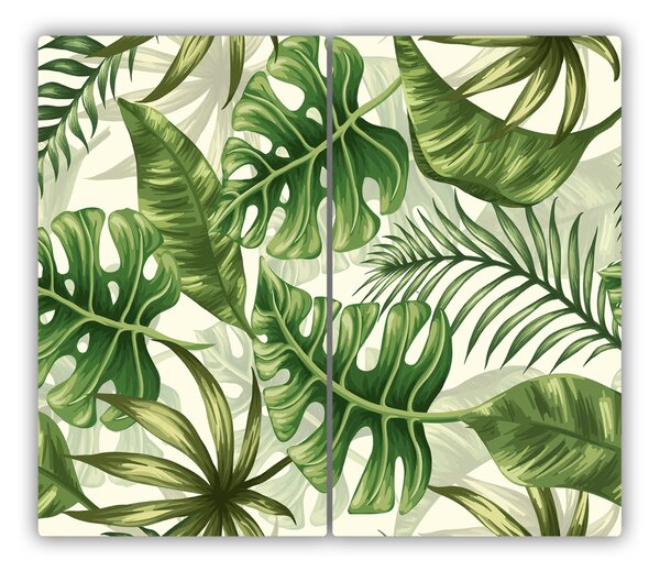 Tagliere in vetro Foglie tropicali 60x52 cm