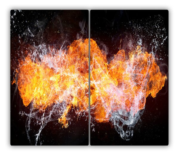 Tagliere in vetro Fuoco contro acqua 60x52 cm