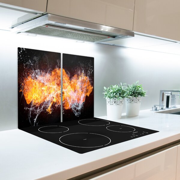 Tagliere in vetro Fuoco contro acqua 60x52 cm
