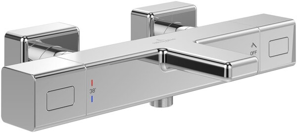 Rubinetteria e accessori universali: termostato per vasca da bagno, miscelatore per vasca con protezione antiscottatura e blocco di sicurezza a 38°, miscelatore per vasca