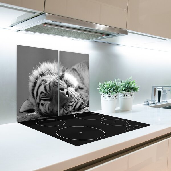 Tagliere in vetro temperato Tigre assonnata 60x52 cm