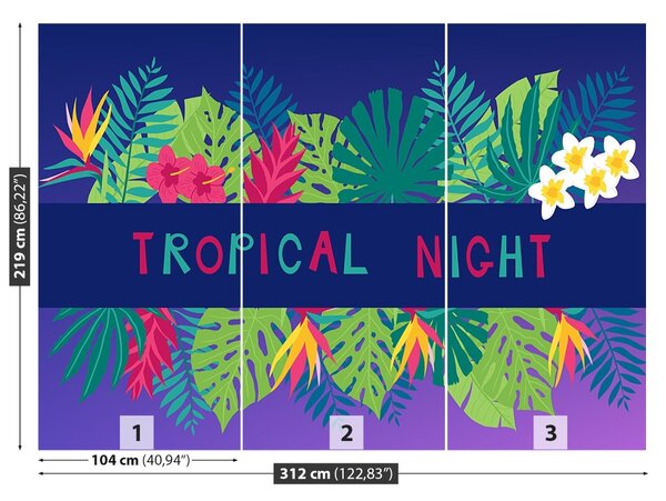 Carta da parati Notte tropicale 104x70 cm