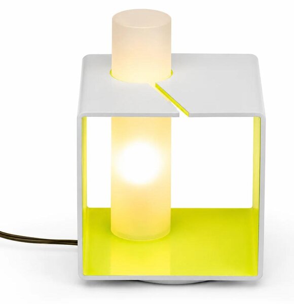Lampada da tavolo design, verde e bianca, dimmerabile – vetro e metallo – attacco G9 – RELCO G9. Potenza: max. 60 W. Lampadina: non inclusa. 230V. Colore: verde/bianco. Forma: quadrata