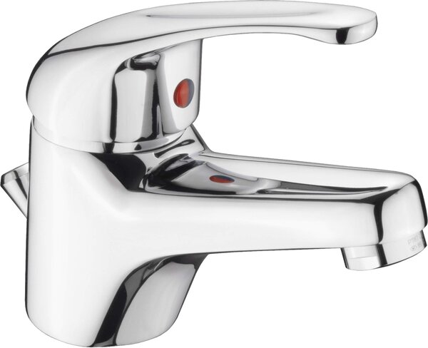 Miscelatore monocomando per lavabo "Fabio" con gruppo di scarico, cromato