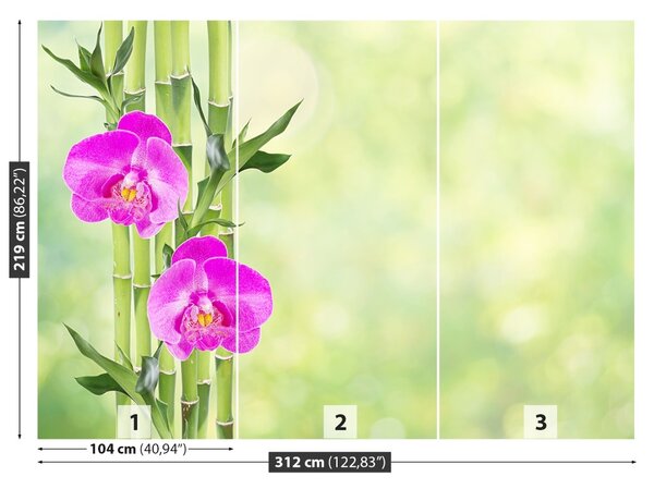 Carta da parati Orchidea e bambù 104x70 cm