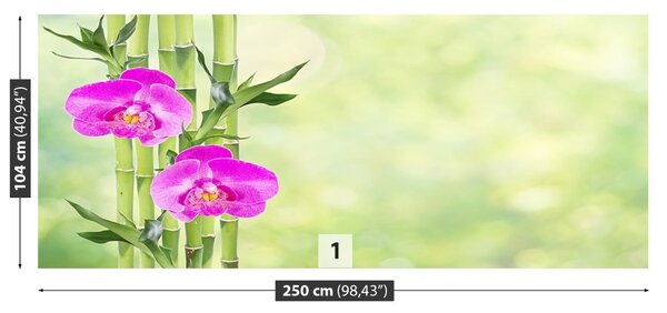 Carta da parati Orchidea e bambù 104x70 cm