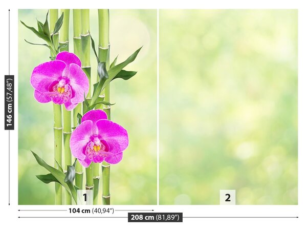 Carta da parati Orchidea e bambù 104x70 cm