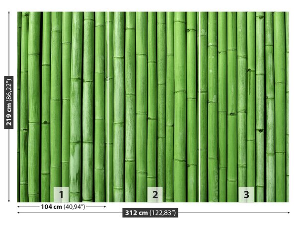Carta da parati Bamboo verde 104x70 cm