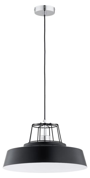 Lampada a sospensione IZOLA nera-cromata-bianca 1xE27x15W in metallo, dimensioni: 75x40x40 cm, IP20, Alfa