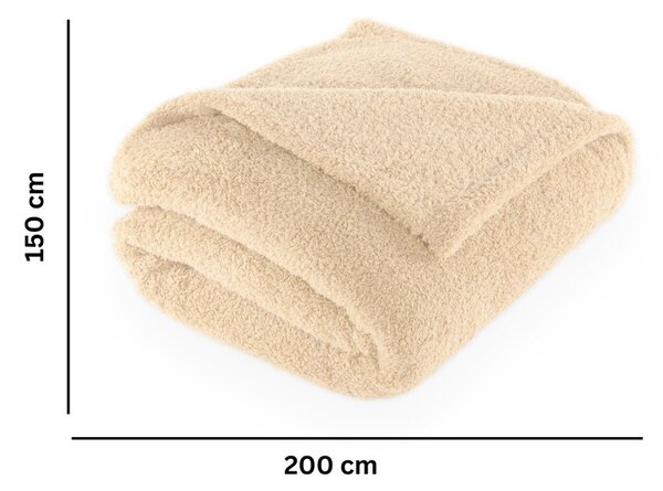Coperta beige in micropile 150x200 cm Cocoon – Tiseco Home Studio
