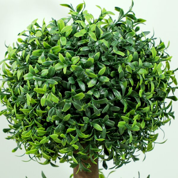 HOMCOM Set di 2 alberi artificiali 101,6 cm 3 boules di bosso topiario pianta finta verde PE con vaso interno ed esterno | Aosom Italy