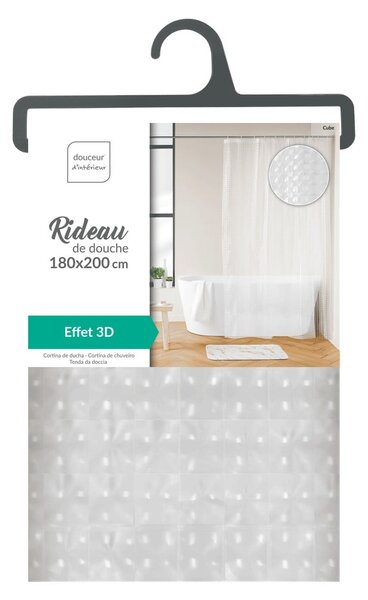 Tenda per doccia 180x200 cm Cube – douceur d'intérieur