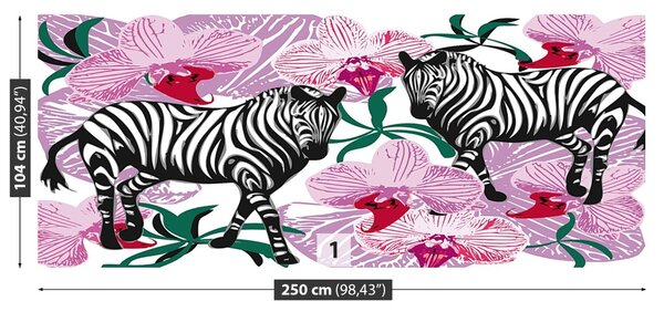 Carta da parati Zebry Flower Orchidaei 104x70 cm