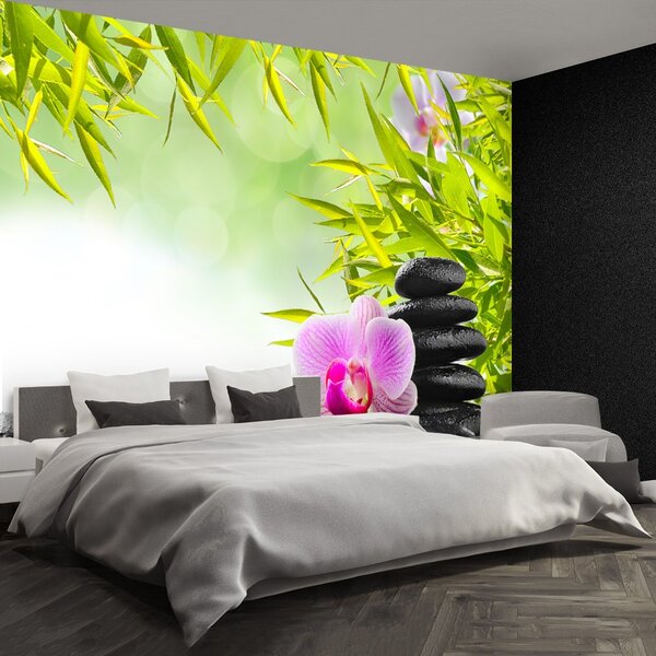 Carta da parati Bambù e orchidea 104x70 cm