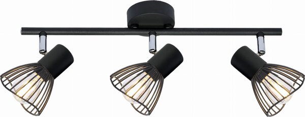 Lampada da soffitto FLY nera 3xE14x40W in metallo, dimensioni: 15x56x8 cm, IP20, Candellux