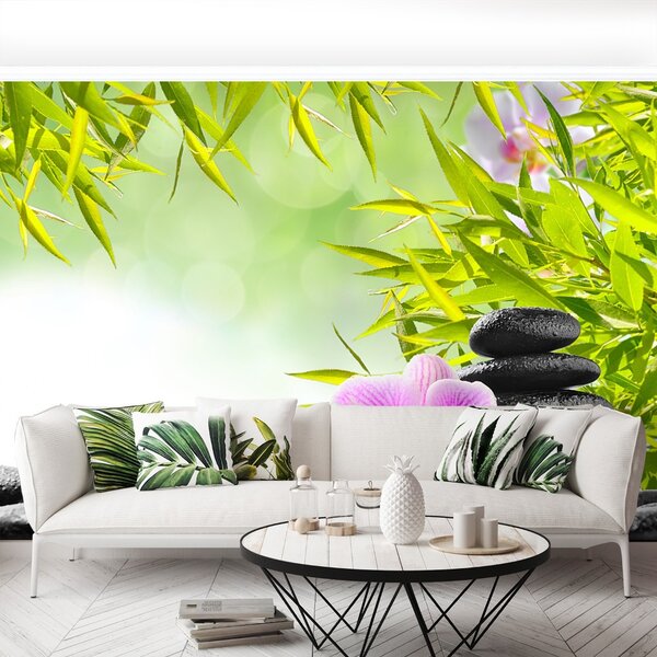 Carta da parati Bambù e orchidea 104x70 cm