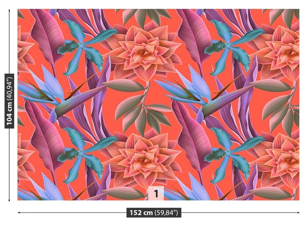 Carta da parati Fiori tropicali 104x70 cm