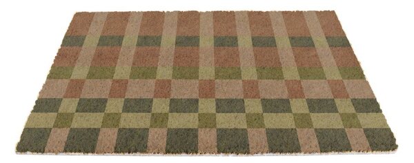 Zerbino in fibre di cocco 40x60 cm Pink and Blue Check – Artsy Doormats