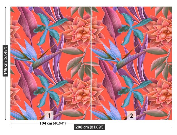 Carta da parati Fiori tropicali 104x70 cm