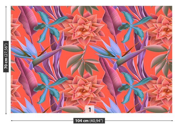 Carta da parati Fiori tropicali 104x70 cm