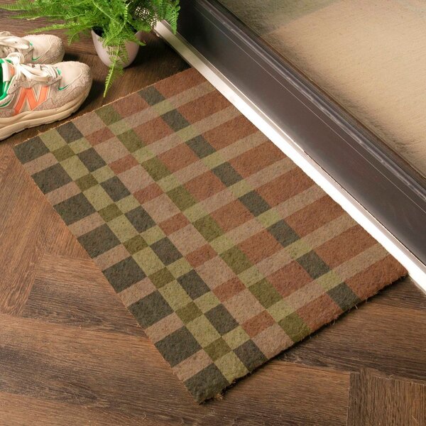 Zerbino in fibre di cocco 40x60 cm Pink and Blue Check – Artsy Doormats