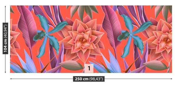 Carta da parati Fiori tropicali 104x70 cm