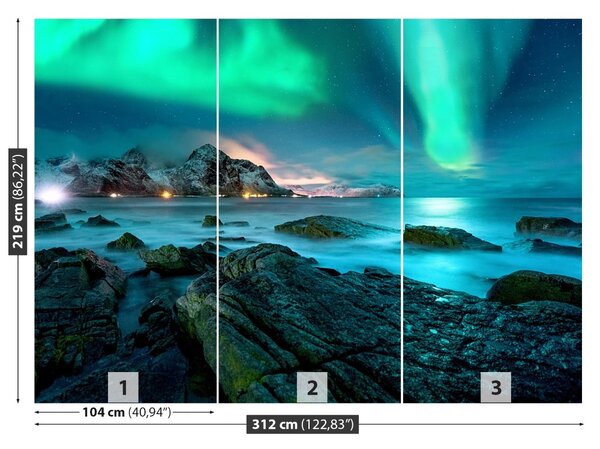 Carta da parati Aurora boreale 104x70 cm