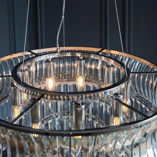 Endon 104530 - Lampadario con catena 9xE14/6W/230V, cromo lucido