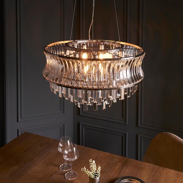 Endon 104530 - Lampadario con catena 9xE14/6W/230V, cromo lucido
