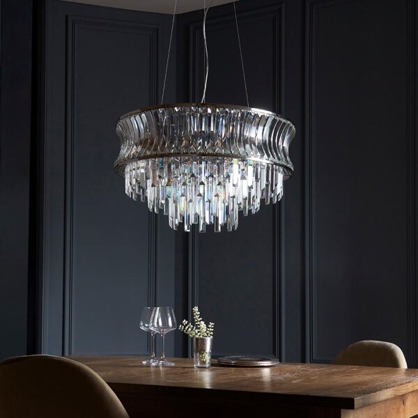 Endon 104530 - Lampadario con catena 9xE14/6W/230V, cromo lucido