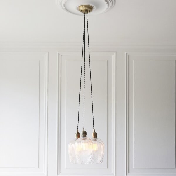 Endon 120656 - Lampadario a sospensione con cavo 3xE27/10W/230V ottone