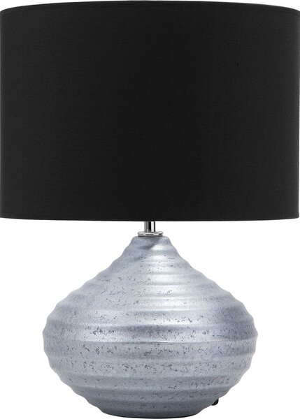 BELIANI Lampada da tavolo in Vetroceramica argentata 42 cm paralume in tessuto cavo a forma di vaso con interruttore Design moderno