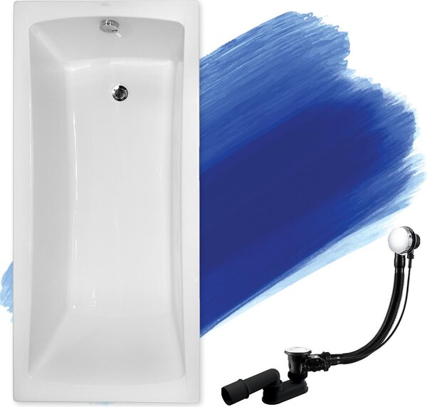 BADLAND vasca rettangolare Optima 140x70 con set di scarico e piedini GRATIS senza rivestimento