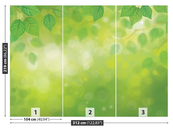 Carta da parati Foglie verdi 104x70 cm
