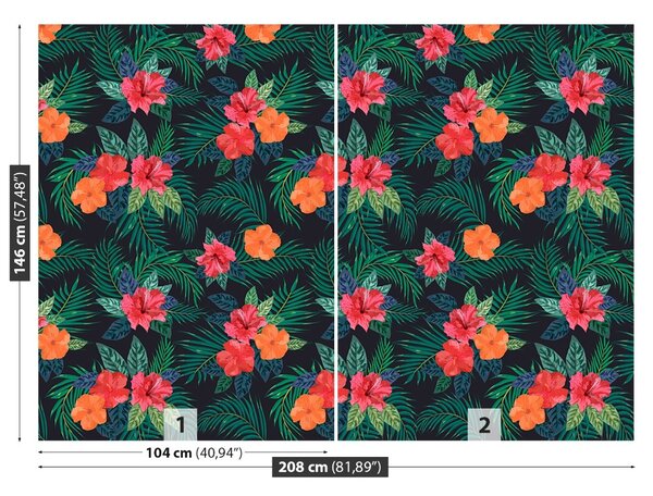 Carta da parati Fiori tropicali 104x70 cm