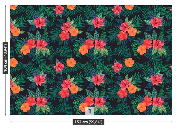 Carta da parati Fiori tropicali 104x70 cm