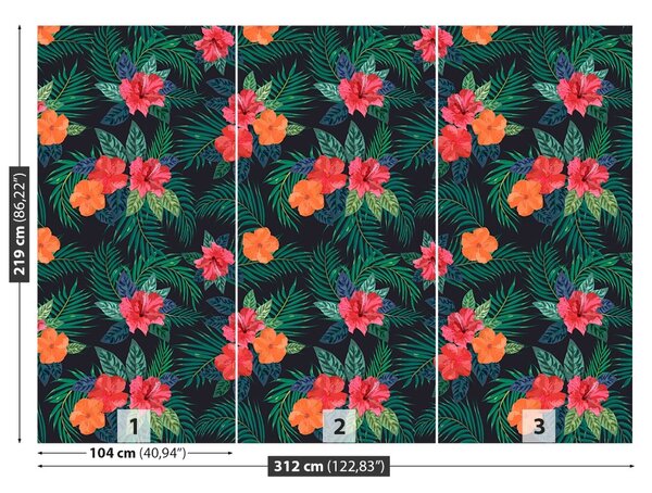 Carta da parati Fiori tropicali 104x70 cm
