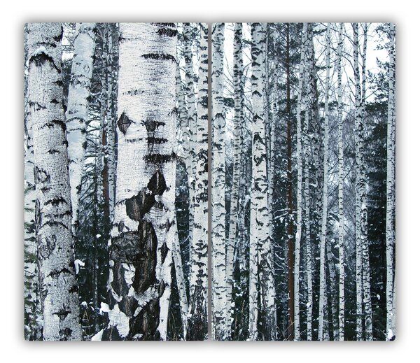 Tagliere in vetro temperato Alberi di betulla 60x52 cm