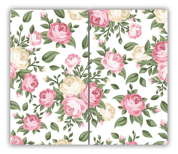 Tagliere in vetro temperato Rose 60x52 cm