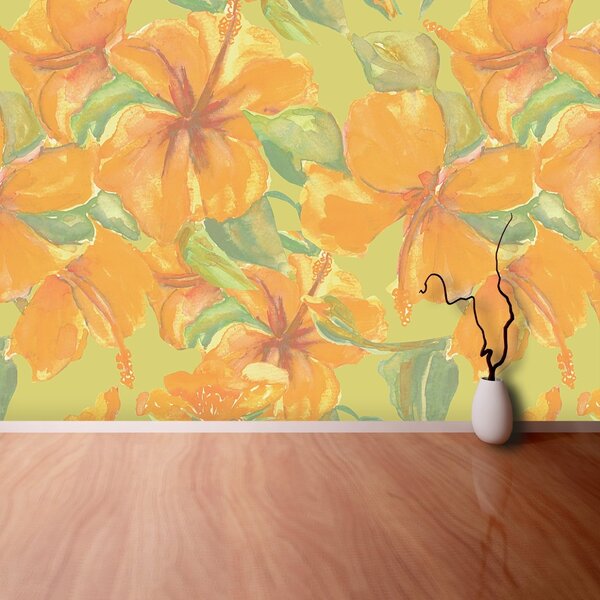Carta da parati Ibisco giallo 104x70 cm
