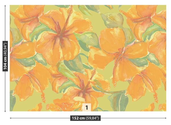 Carta da parati Ibisco giallo 104x70 cm