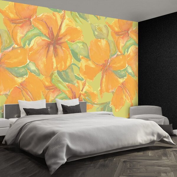 Carta da parati Ibisco giallo 104x70 cm