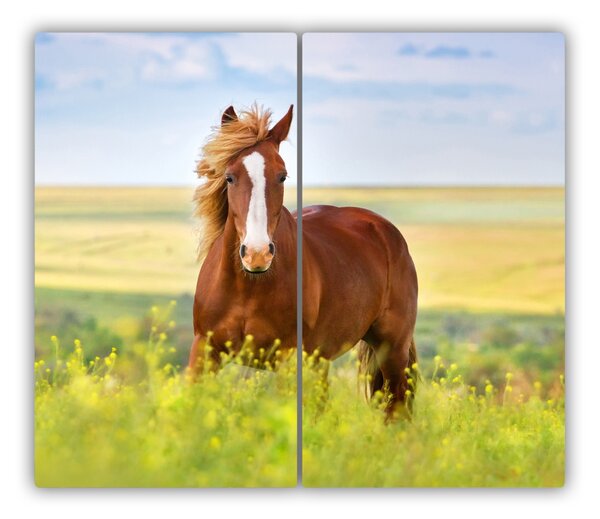 Tagliere in vetro Cavallo marrone 60x52 cm