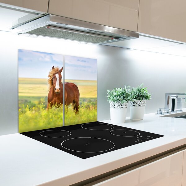 Tagliere in vetro Cavallo marrone 60x52 cm