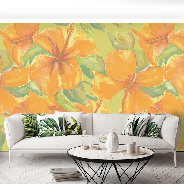 Carta da parati Ibisco giallo 104x70 cm