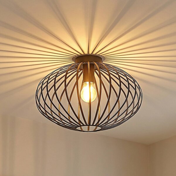 Plafoniera soffitto Maivi Lindby, dimmerabile, Nero, Soggiorno / Sala da pranzo, Metallo, Moderno, Plafoniera