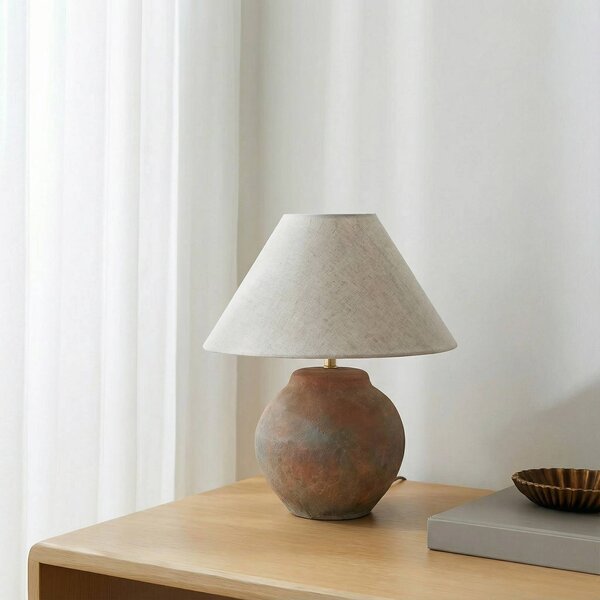 Lampada da tavolo Thalorin Lucande, Marrone / Ruggine, Soggiorno / Sala da pranzo, Ceramica, Scandinavo, Lampada da tavolo